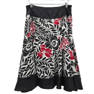 Allison Taylor Vtg Y2K Boho Chic Tomato Girl Silky Low Rise Floral Midi Skirt 8